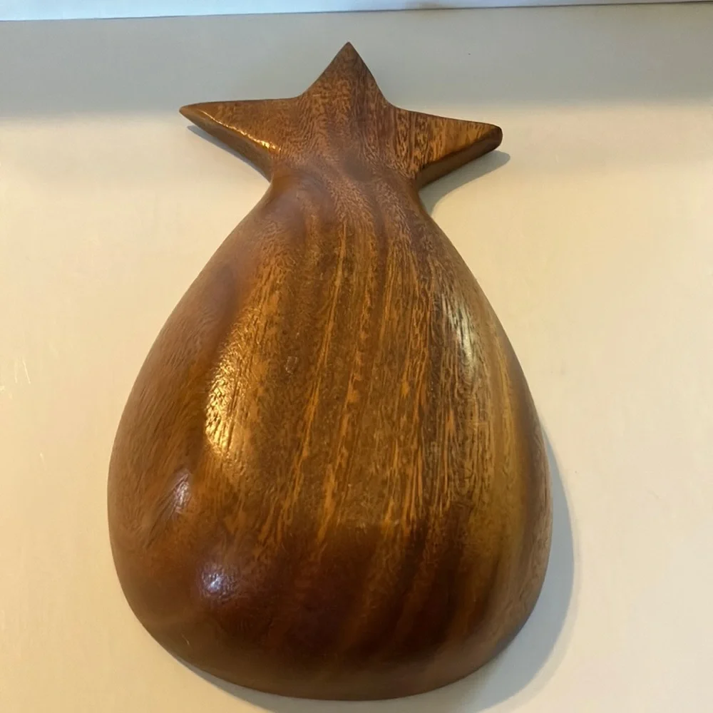 Vintage Wooden Pineapple-Shaped Bowl Set of‎ 2  (medium & small)
